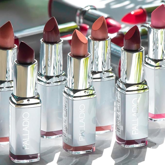 Palladio Herbal Lipstick, Rich Pigmented and Creamy, Infused with Aloe Vera, Chamomile & Ginseng, Prevents Lips from Drying, Combats Fine Lines, Long Lasting Lipstick, Silver Rose