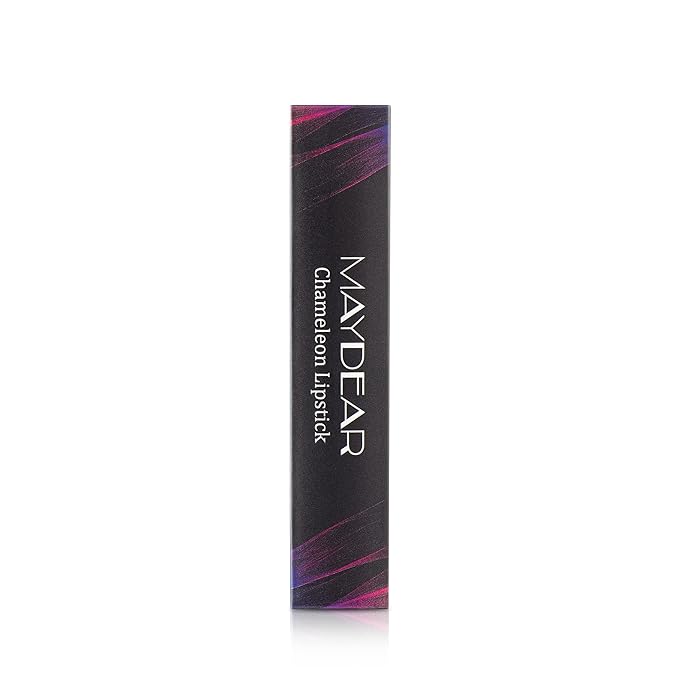 Maydear Chameleon Lipstick - High Pigmented Pink Lip Gloss, Multichrome Lipstick with Metallic Shine, Long Lasting Rainbow Lip Makeup - Gloden Fuchsia (06)