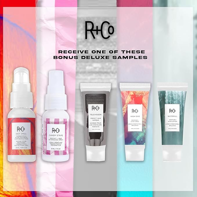 R+Co Atlantis Moisturizing B5 Shampoo & Conditioner Set + Deluxe Sample (0.5oz) | Deep Hydration & Repair for Dry Hair | Vegan + Cruelty-Free | 8.5oz (Pack of 2)