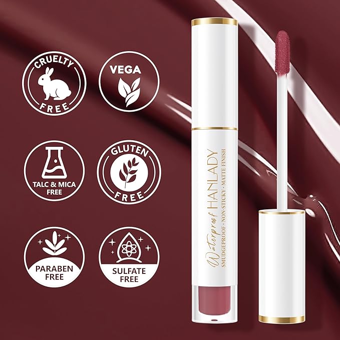 Dark Purple Lipstick Long Lasting Lipsticks for Women Pigmented Smudgeproof Transferproof Vegan Cruelty Free Chestnut Lip Makeup, A55 Summer