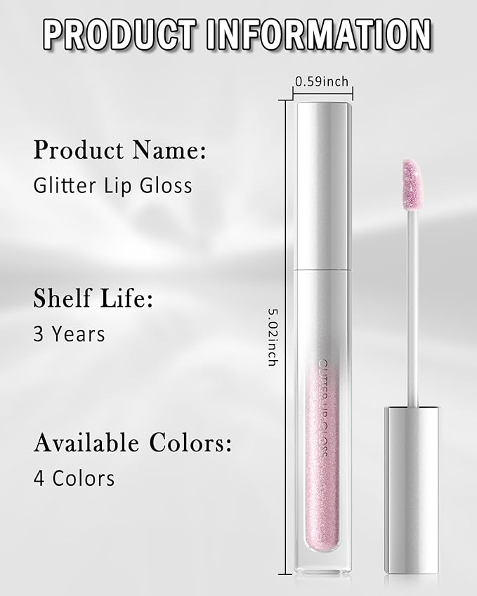 Diamond Rose Pink Lip Gloss,Matte Metallic Shimmer Non-Stick Lipgloss,Long-Lasting Waterproof Smudge Proof Liquid Lipstick,Sparkle Lip Tint Stain,Thanksgiving Lipcolor Makeup Gift for Women Girl-03