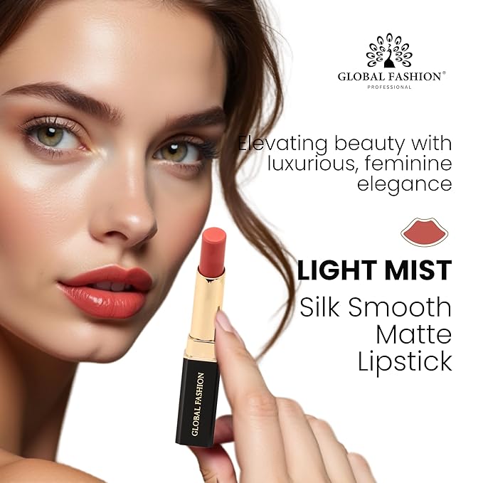 Global Fashion Silk Smooth Matte Lipstick – Long-Lasting, Luxurious Color, Rich Hydration, Lightweight Formula, Lightweight Matte Lip Color for Women, Available in Multiple Shades (122, 0.12 oz)