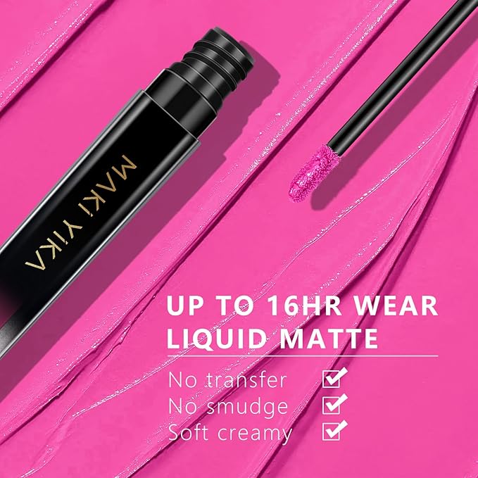 MAKI YIKA Pink Lipstick for Women Color Stay Long Lasting Lipsticks, No Smudge Matte Liquid Lipstick Transferproof Cruelty-Free Lip Color |First Class