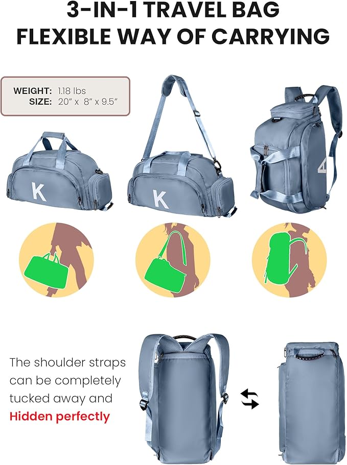 Birthday Gifts for 6 7 8 9 10 Year Old Girls, Initial Gym Bags with Shoe Compartment, Dance Bag for Girls, Monogram Kid Overnight Bags, Trendy Stuff Cute Present(Letter E)