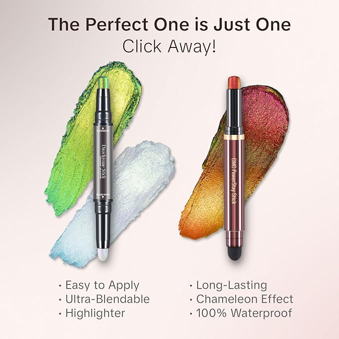 CHARMACY Multichrome 2 in 1 Cream Eyeshadow Stick, Waterproof Eye Brightener Highlighter Stick Makeup, High Pigmented, Smudge-Proof, Vegan & Cruelty-Free (#903)