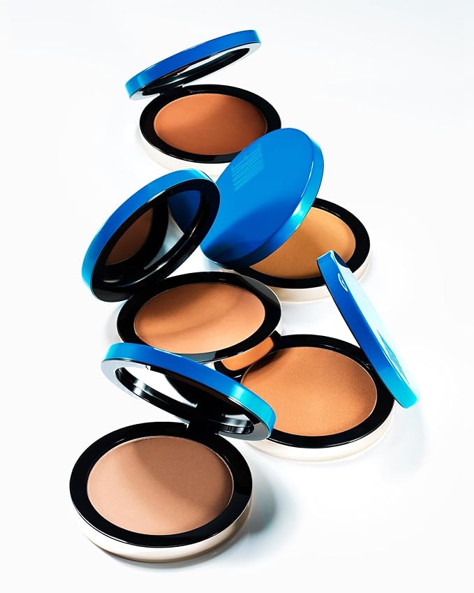 MAKE Beauty Skin Mimetic Microsuede Bronzer Powder - Matte Bronzing Powder Contour, Buildable Formula, Non Comedogenic, Long Lasting Color. Shade - Stellar for Deep Skin