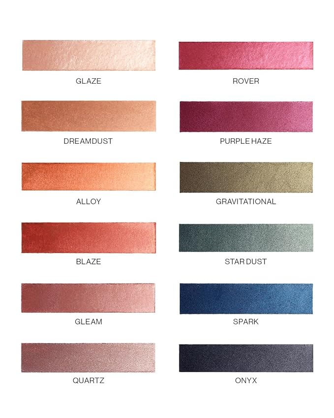 MAKE Beauty Multi-Chromatic Eye Shadow. Metal Reflecting Luminous Foil Finish Creamy, Buildable, Dimensional Long-wear, Crease-proof Powder Eyeshadow, Multichrome Shade - Gleam, Rose Gold