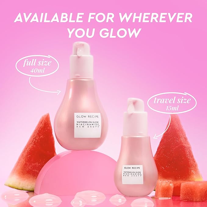 Glow Recipe Stocking Stuffer Niacinamide Serum Dew Drops Ornament - Hydrating Face Serum & Illuminating Makeup Primer for Dewy, Glass Skin + Hyaluronic Acid for Plumping & Highlighting (15 ml)