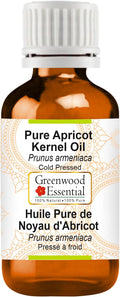 Greenwood Essential Pure Apricot Kernel Oil (Prunus armeniaca) Cold Pressed 30ml (1 oz)