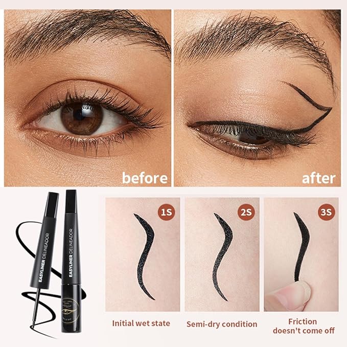 MAEPEOR Ultra-Fine Liquid Eyeliner Black High-Pigmented Matte Eyeliner Pen Stay All Day Makeup with Fine Brush Tip (M01 Black)