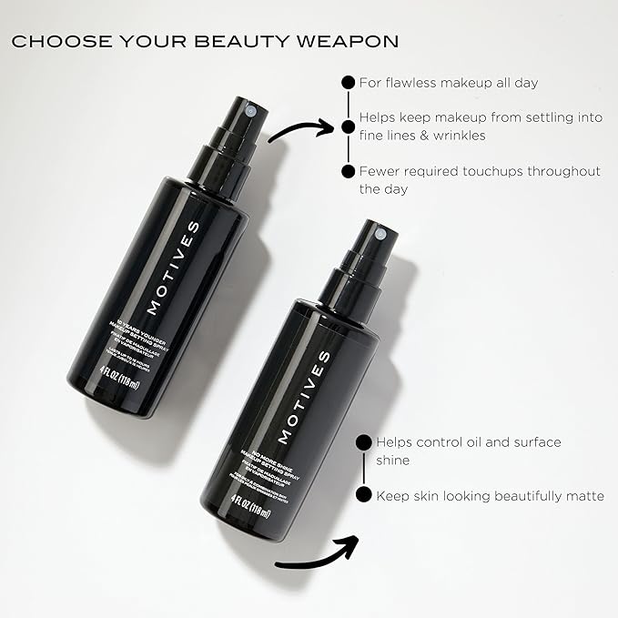 Motives® No More Shine Makeup Setting Spray: Controls Surface Shine, Absorbs Excess Oil for a Matte Finish - Long-Lasting Makeup Hold. (4 fl. oz.)