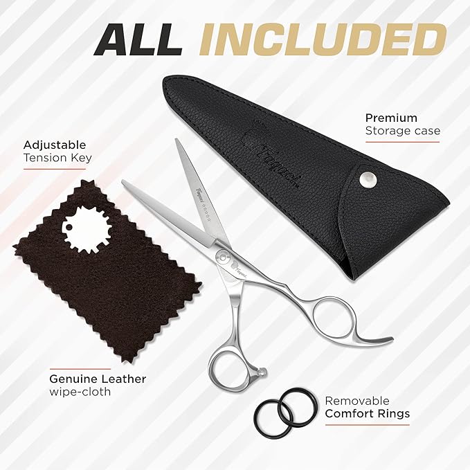Fagaci Professional Hair Scissors & Hair Clipper with Extremely Fine Cutting, Hair Cutting Scissors Professional, Cordless Hair Clippers Set, Hair Shears, Barber Clippers Hair Cutting Shears