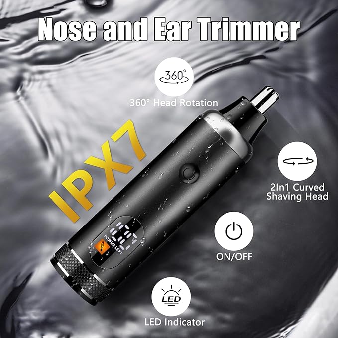 Professional Hair Clippers and Trimmer Set for Men, Beard Trimmer & Foil Shaver & Nose Trimmer Kit, Cordless Mens Clippers and Grooming Kit for Hair Cutting, Beard Styling, Home, Barber