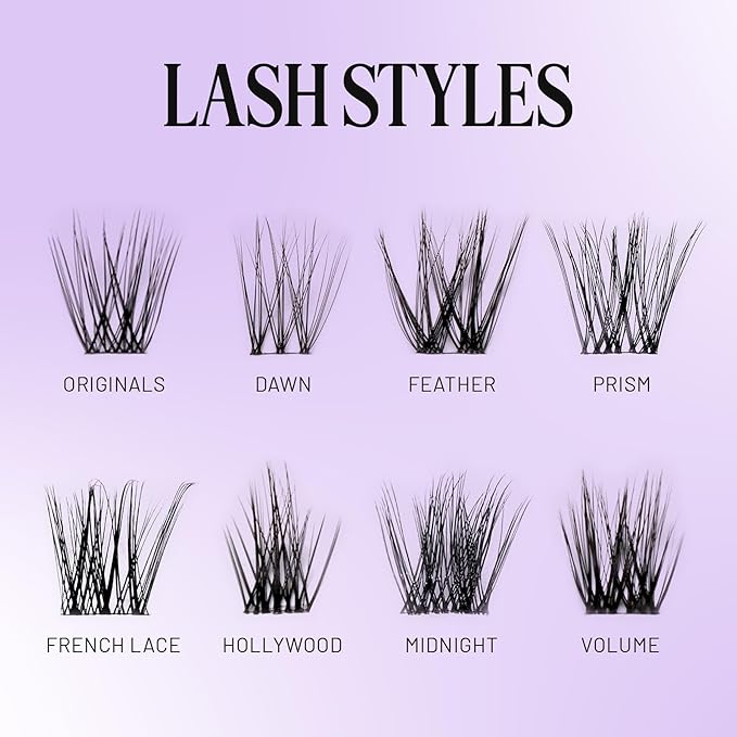 Lilac St - Hollywood Glamorous Faux Eyelash Clusters (10mm) - Wispy & Spiky - DIY Lash Extension Wisps - Lightweight & Lifelike - Lasts 10 Days - Korean Silk - Cruelty Free, Vegan - 10 Lashes