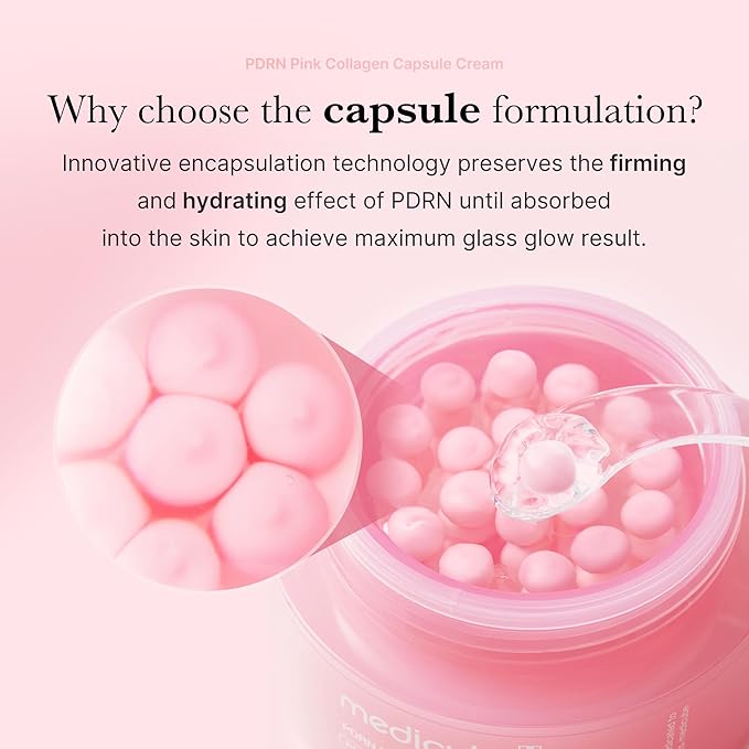 medicube Salmon DNA PDRN Pink Collagen Capsule Cream, Face Moisturizer | Lightweight Moisturizing Cream | PDRN, Niacinamide for Uneven Skin Tone, Glow hydration | Korean Skin Care 1.94 oz