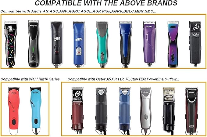 Professional Detachable Replacement Blades Set,Cut Length,Compatible with Andis AGC,BDC,BGC,MBG Series/Oster Classic 76/Star-Teq/Power-Teq/A5 Clipper (0.1mm-13mm 5 PACK) GOLDEN
