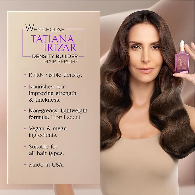 Hair Thickening Serum - 3 Pack Hair Density Serum Builder for Women Made in USA 30ml - Clinically Proven Scalp Treatment Non-Greasy - Biotin, Argan & Pea Peptides - For Thinning, Fine or Damaged Hair