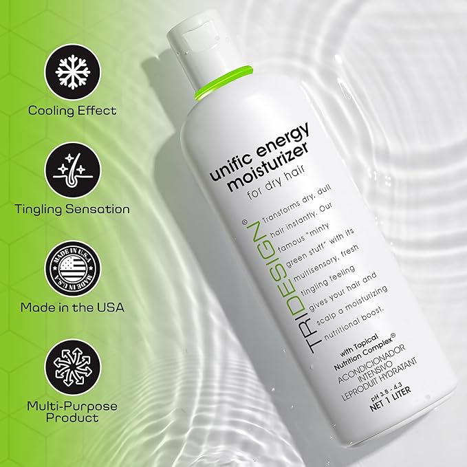 TRIDESIGN Unific Energy Moisturizer - Deep Hair Conditioner for Dry Damaged Hair - Moisturizing for Curly, Frizzy, Thick Hair - Hydrating Conditioner for Men and Women, 32 oz