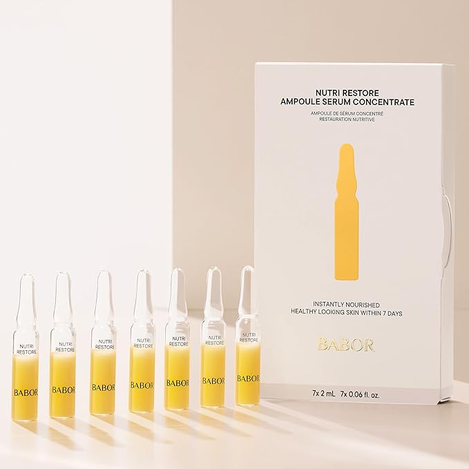 BABOR Nutri Restore Restorative Serum Ampoules for the Face, for Intensely Nourished and Healthy Skin, Vegan Formula, with Amino Acids and Argan Oil, Ampoule Concentrates, 7 x 2 ml