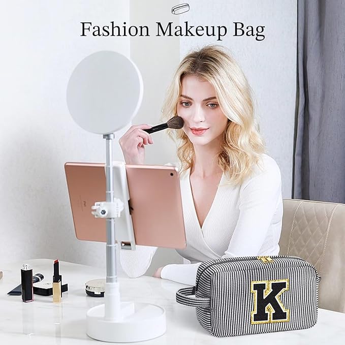 YOOLIFE Birthday Gifts for Mom, Mom Gifts from Daughter, Mother In Law Gifts, Mama Gift Idea, Personalized Gifts for Women, Initial Makeup Bag for Women C