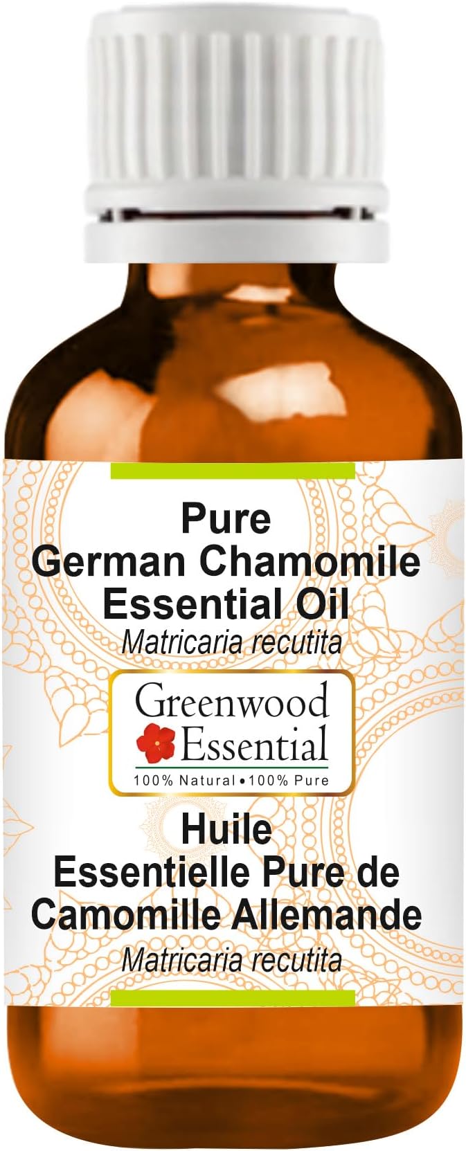 Greenwood Essential Pure German Chamomile Essential Oil (Matricaria recutita) Steam Distilled 5ml (0.16 oz)