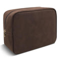 Waterproof Large Makeup Pouch,Suede Women Travel Toiletry Storage Preppy Cosmetic Bag for Girls,Big Makeup Organizer Bag Cute Zipper Pouch for Sport Work Gift(Large-Coffee)