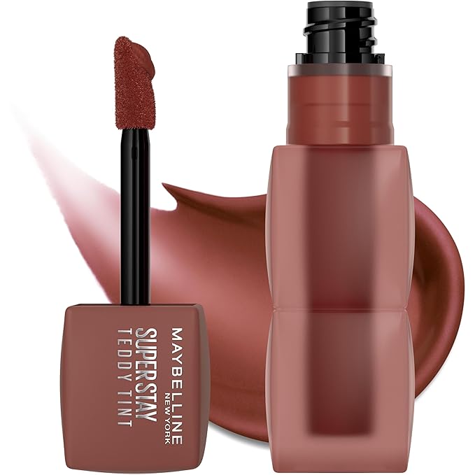 MAYBELLINE Super Stay Teddy Lip Tint, Long Lasting Matte Lipstick For Up To 12HR Wear, Mascara Tear, 1 Count