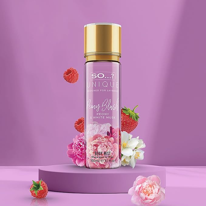 So...? Unique Body Mist - Peony Blush for Women - 5.1 oz Body Mist - Pack of 2