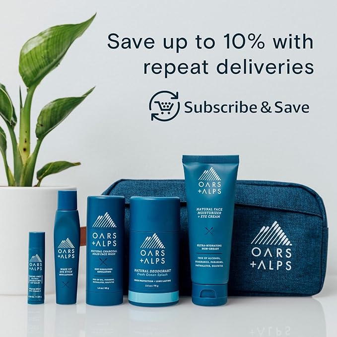 Oars + Alps Moisturizing Bar Soap for Men, Men's Bar Soap with Shea Butter & Jojoba Oil, Hydrating Dermatologist Tested & Made with Natural Clean Ingredients, Travel Size, 1pk, 6oz
