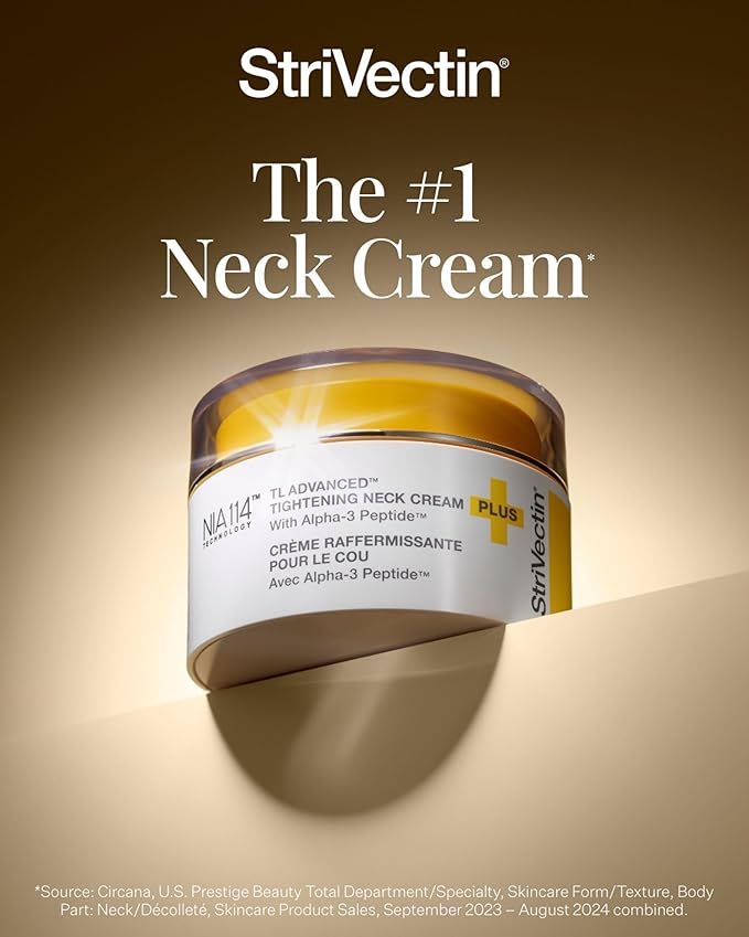 StriVectin TL Advanced Tightening Neck Cream PLUS - 3.4 oz - Tighten and Lift Neck Cream, Visibly Reduces Sagging and Crepey Skin, Improves Décolleté Lines and Wrinkles for Smooth, Youthful Skin