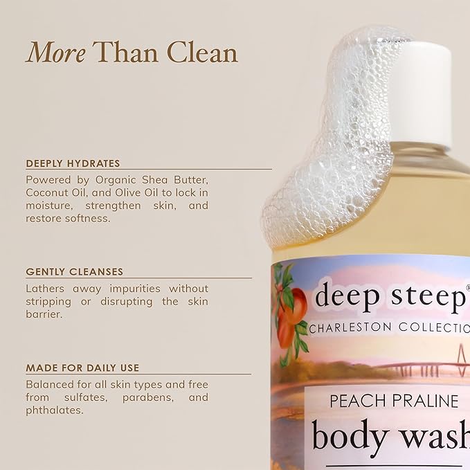 Deep Steep Body Wash, Strawberry Plum (Rainbow Row), 17 oz – Hydrating Shower Gel with Hyaluronic Acid, Shea Butter, Aloe Vera & Argan Oil – Vegan, Clean Beauty, Clean & Refreshed Skin