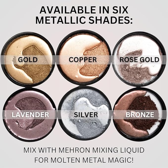 Mehron Makeup Metallic Powder | Metallic Chrome Powder Pigment for Face & Body Paint, Eyeshadow, and Eyeliner .75 oz (21 g) (Bronze)