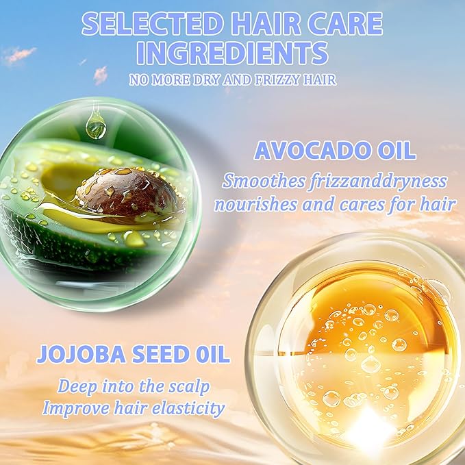 Tgideas Hair Oil Spray - Leave-in Hair Conditioning Oil with Jojoba Oil and Shea Butter -Clear Hair Oil Spray - For Dry Hair, Curly Hair, Detangling, Styling and Moisturizing- for Women & Men