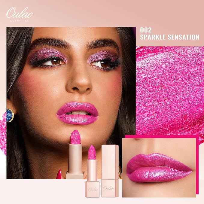 Oulac Lipstick & Lipliner Set 3PCS High Impact Lipcolor with Moisturizing Formula, Vegan Beauty, Full-Coverage Lip Color, Gift Lipstick for Women, LL09+15+D02
