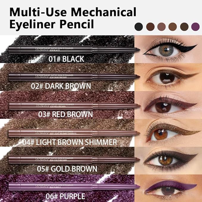 Kaely Light Brown Shimmer Gel Eyeliner Pencil, Smooth Eye Liner Waterproof Smudge Proof, Built in Sharpener, Long Lasting Eye Makeup, Vegan & Cruelty-Free, 04