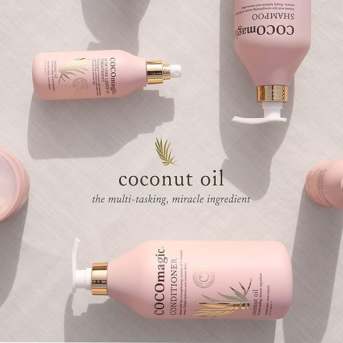 Cocomagic 10-in-1 Leave-in Hair Treatment with Coconut Oil | Hydrate, Detangle, Prevent Frizz | Smooths, Creates Silkiness | Gentle for All Hair Types | Paraben Free, Made in USA (8 Oz, 2 Pack)