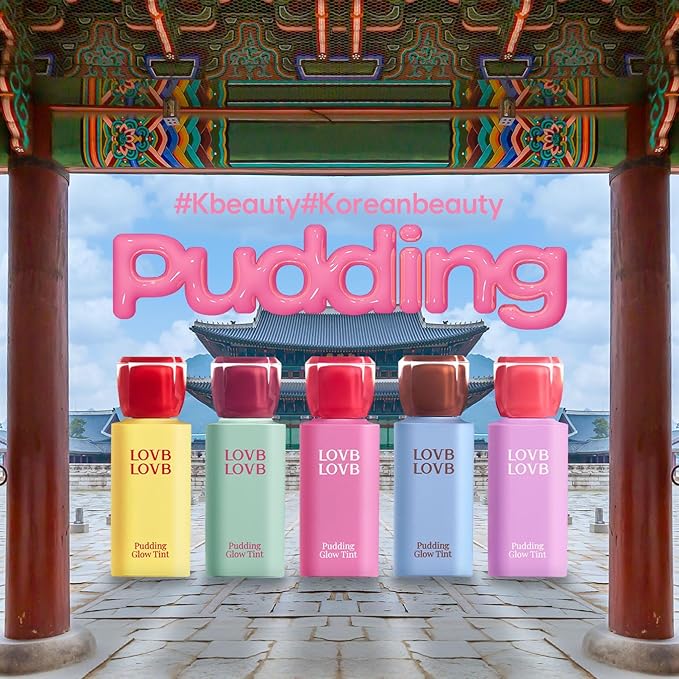 Pudding Glow Korean Lip Tint | Natural Lip Stain | Gloss to Stain | Long-Lasting & Non-Sticky | Lightweight Lip Tint 0.14 oz. (04 SUNSET BEIGE)