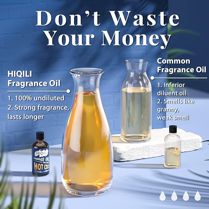 HIQILI Hot Coco Essential Oil 100ml - Winter Fragrance Oil for Aromatherapy, Home Diffuser, Car Freshies, DIY Candle Soap Perfume Making, 3.38 Fl Oz