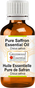 Greenwood Essential Pure Saffron Essential Oil (Crocus sativus) Steam Distilled 5ml (0.16 oz)