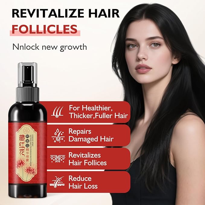 Saffron Hair Spray, Saffron Essence Spray for Hair Care, Nourishing Hair Care, Anti-Loss Root Strengthening, Improve Dryness and Frizz, Leaving Hairs Shiny Non-Frizzy (1 PC)