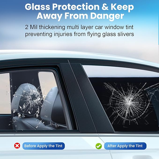 Car Window Tint 20% VLT 24" in x 100'Ft Nano Ceramic Window Tint Roll, 2 Ply Automotive Window Tint Privacy Film for Car Sun Protection, UV & Heat Blocking and Scratch Resistant