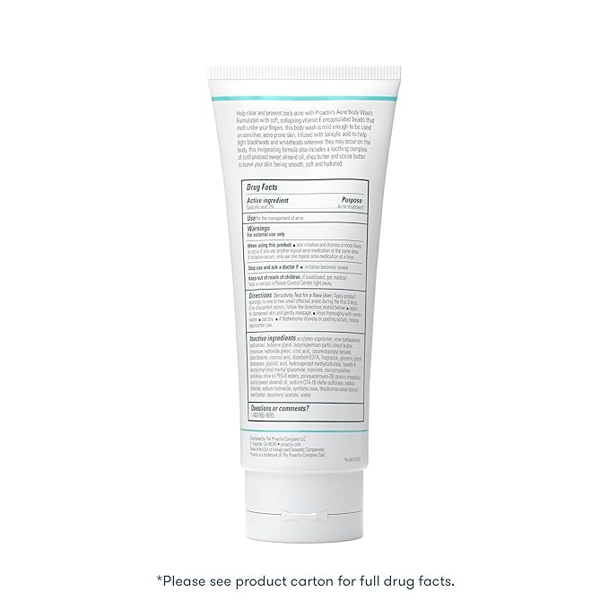 Proactiv Acne Body Wash, Gentle Body Cleanser, Unclogs Pores and Clears Body Blemishes, Salicylic Acid & Glycolic Acid Formula, Soothing Complex of Shea Butter, Vitamin E & Aloe Vera Extract, 9 Fl Oz
