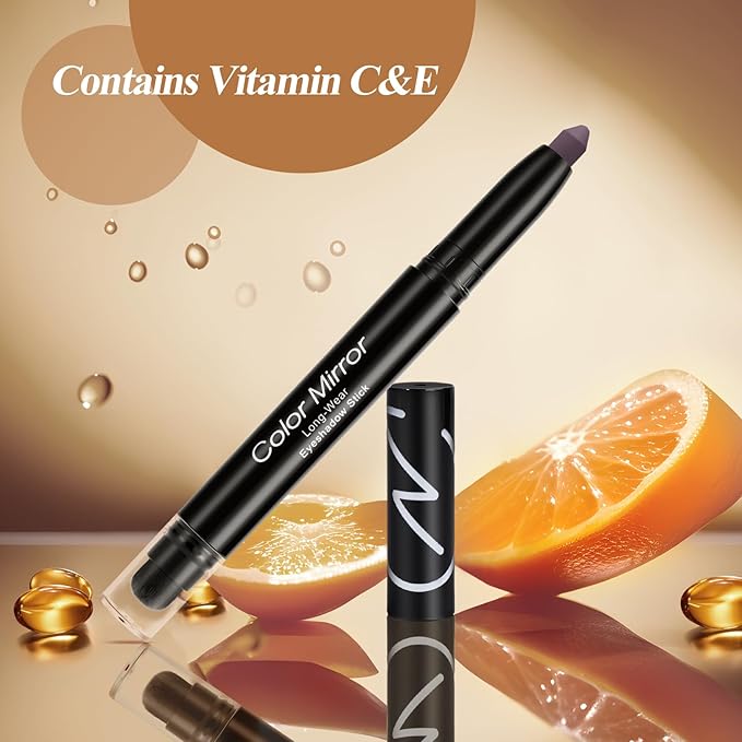 Longwear Cream Eye Shadow Sticks (67 Amethyst Matte),Smudge-Proof, Waterproof Eyeshadow,Silky Formula Glitter With Makeup Brush,Dark Purple