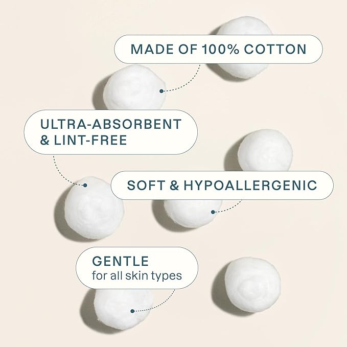 Cliganic Super Jumbo Cotton Balls (200 Count) - Hypoallergenic, Absorbent, Large Size, 100% Pure