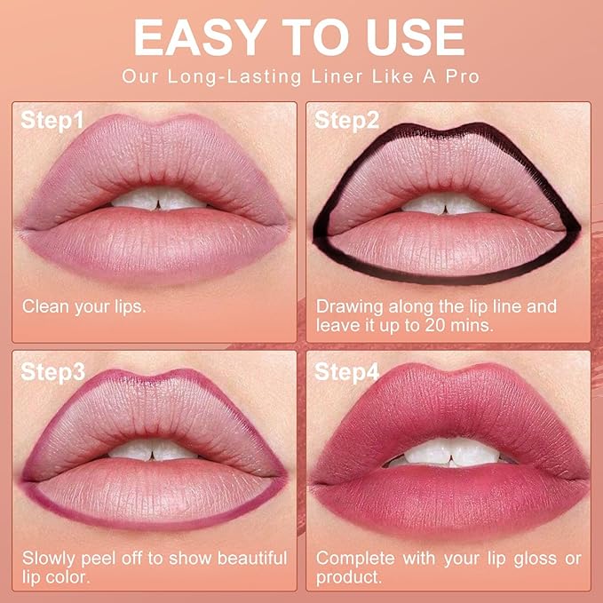 OETUIOW Lip Stain, Lip Gloss Lightweight Waterproof Stay on All Day, Smudge-proof Natural Finish, Vegan & Cruelty-Free, Stocking Stuffers for Teen Girls (Nude)
