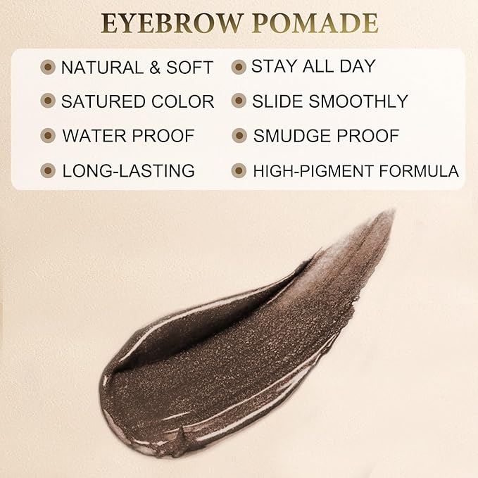 Eyebrow Pencil Makeup Kit, with Waterproof 2-IN-1 Microblading Eyebrow Pen, Eyebrow Pomade, Eyeliner and Dual-ended Eyebrow Brush, Brow Pencil Kit for Natural Eyebrows - Dark Brunette