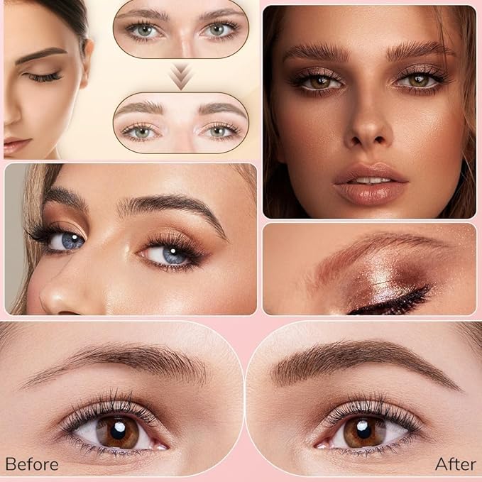 2025 Premium Microblading Eyebrow Pen, Waterproof Eyebrow Pencil, Eye Brow Pen with 4 Tip, Natural Magic Eyebrow Makeup Fine Stroke Contouring Pencil Long-Lasting Stay on All Day (Light Brown)