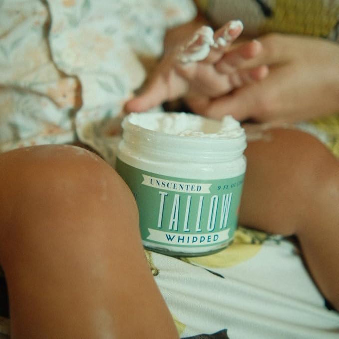 Whipped Tallow 24oz - All Natural Face Cream + Whole Body Moisturizer for Dry Skin - No Preservatives, Parabens or Seed Oils - 100% Pure, No Added Fragrance - USA Made (Unscented)