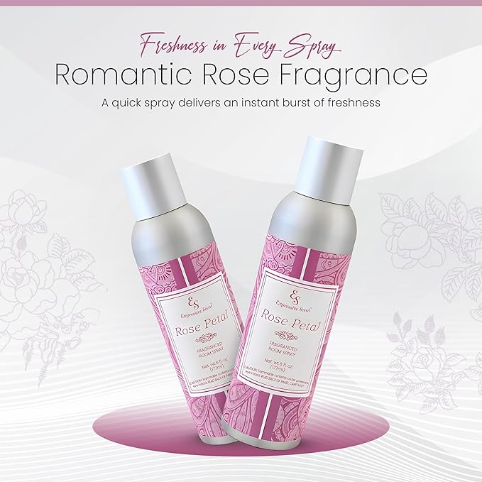 Expressive scent Room Freshener spray - Premium Rose Air Fresheners for Home – Long lasting home fragrance Spray for Bathroom, Office & Small Spaces 6 FL Oz