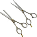 ANDUSTRIAL - Professional Hair Cutting And Thinning Scissors/Shears For Men/Women/Home/Salon - Premium High Carbon Steel Quality - Smooth And Sharp - 6 Inch, Silver